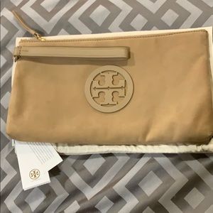 NWT Tory Burch Nubuck, Suede Charlie Clutch